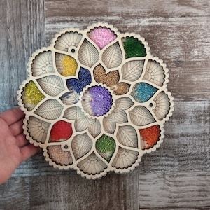 Wood Bead Organizer Tray with Lid – Wooden Craft Storage Box for Beading, Handmade Tool for Jewelry Makers, Gift for Crafters