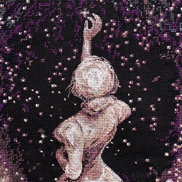 DIY cross stitch kit on canvas "Girl - Lady", GIFT. Size: 7.9"×15" (20x38 cm)