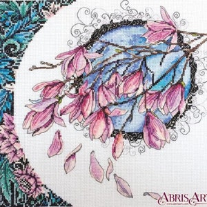 Kit de punto de cruz DIY sobre lienzo &quot;Flores&quot;, REGALO. Tamaño: 25 x 26 cm (9,8&quot; x 10,2&quot;)