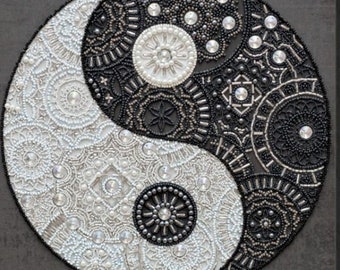 DIY Stickpackung ""Gleichgewicht yin yang"" Größe: 26×26 cm, GESCHENK | Abris Kunst