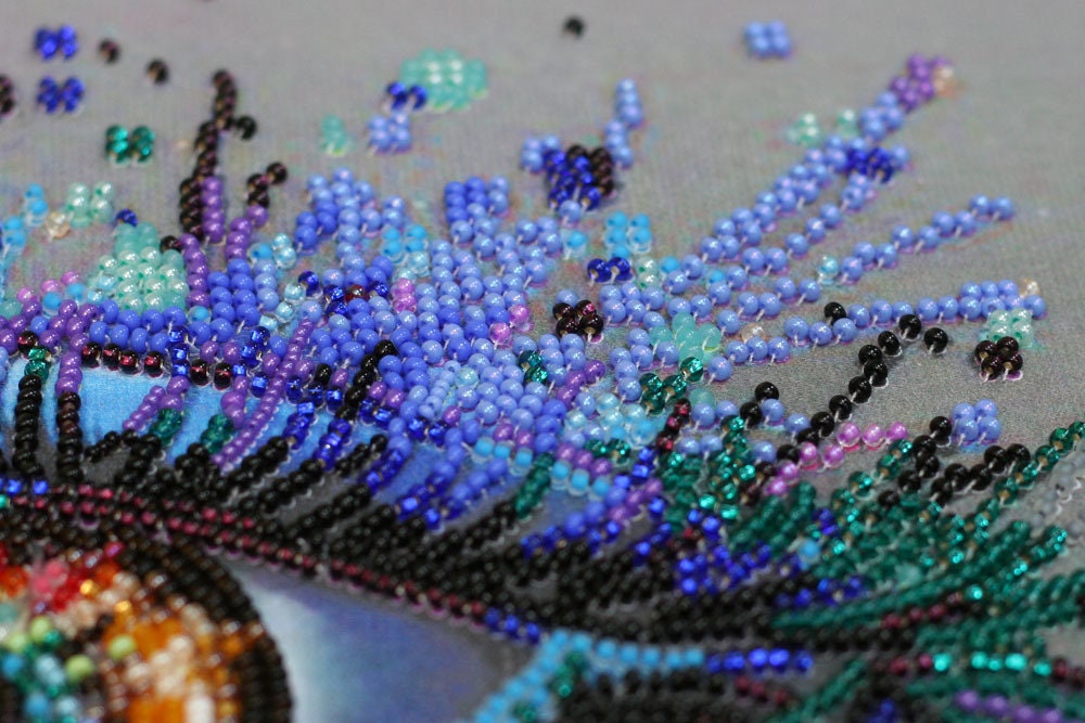 DIY Bead Embroidery Kit New year wreath 10.6x15.0 / 27.0x38.0 cm