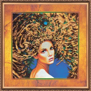 DIY Bead Embroidery Kit Earth Release - Girl Size: 12.5&quot;×12.5&quot; (32x32 cm), GIFT | Abris Art