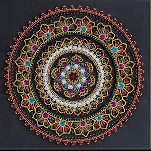 DIY Bead Embroidery Kit Mandala, GIFT. Size: 10.6"х10.6" (27x27 cm)