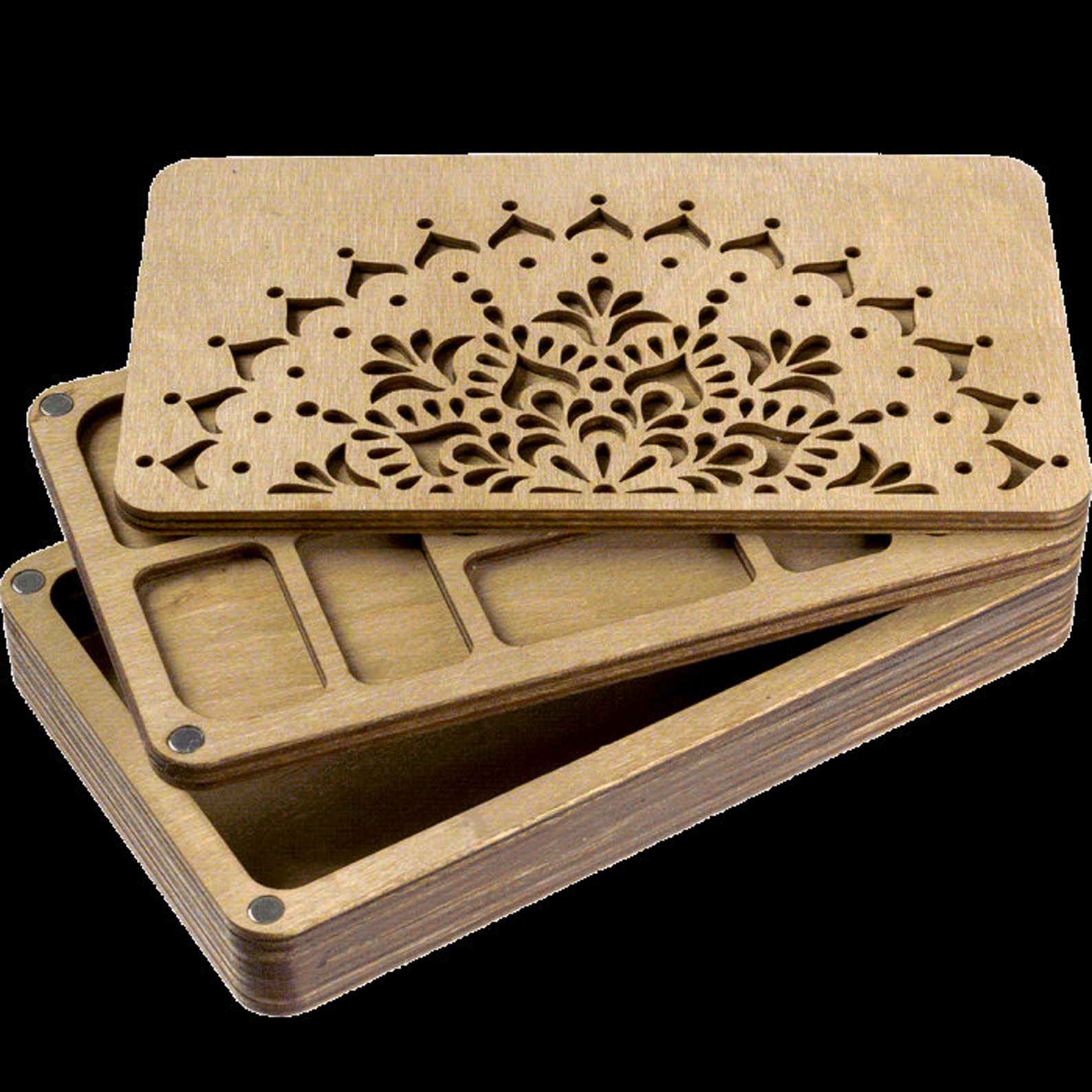 Wood bead organizer tray multitiered Flower bead Etsy