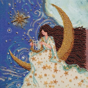 DIY Bead Embroidery Kit Girl Andromeda, GIFT Size: 20×20 cm (7.9&quot;×7.9&quot;) | Abris Art