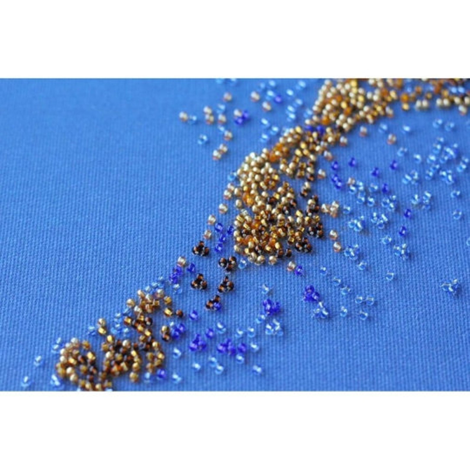 DIY Bead Embroidery Kit on Art Canvas golden Etsy