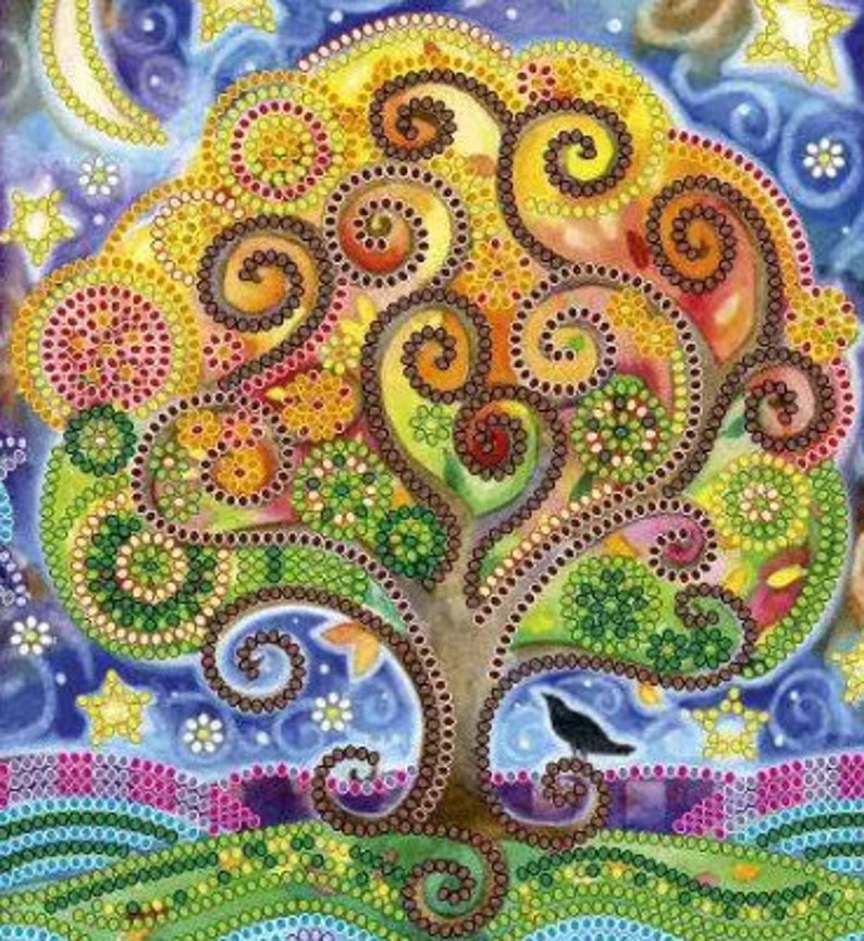 DIY Bead Embroidery Kit Fairy tree Size: 7.97.9 20x20 cm, GIFT Abris art image 2