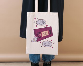 Tote Bag Ghosts vs Aliens - Dandadan inspired retro design with Turbo Granny