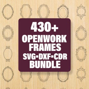 430 Frame Decorative Dxf Svg Bundle, Laser cut files cnc wood working laser cut, laser photo frame,  cnc dxf frames, Ornament Frame Clipart