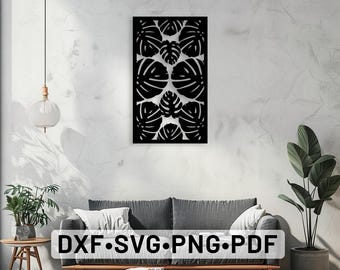 Art mural feuille, fleur : silhouette vectorielle (téléchargement numérique)