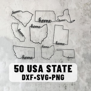 Alle 50 USA Amerika Umrisse Dxf svg bund, USA svg, USA 3D Cricut, USA 300 dxf