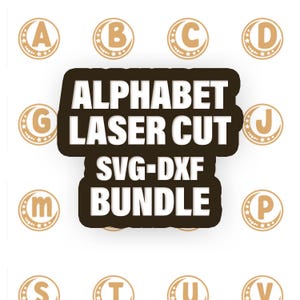 Moon Alphabet Laser Cut DXF Bundle, Laser Cut lettering Alphabet Font, DXF Alphabet Letter A-Z, Laser Cut Letter, Alphabet SVG for Cricut