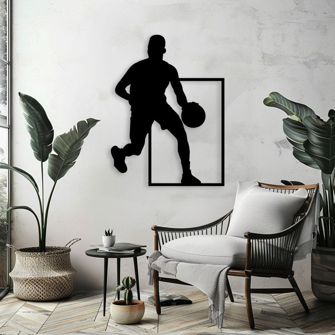 Basketball Laser Cut Wall Art Svg, Basketball Player Svg Laser Cut ...