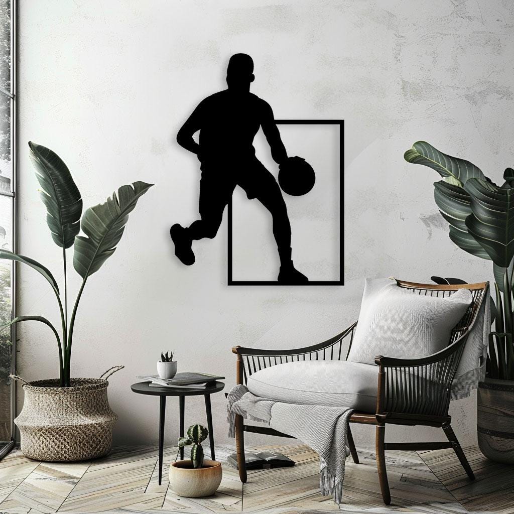 Basketball Laser Cut Wall Art Svg, Basketball Player Svg Laser Cut ...