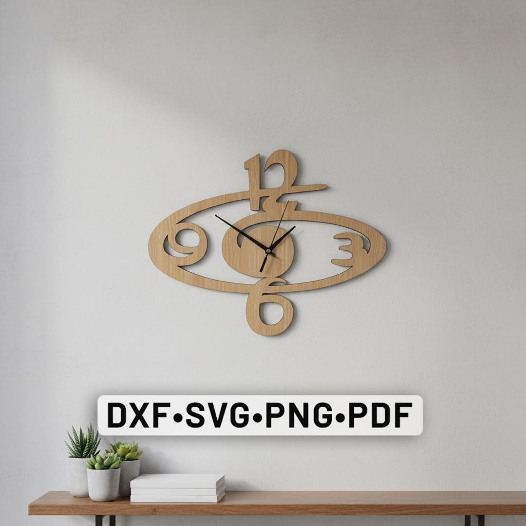 Wall Clock Svg Dxf CDR Bundle, Wall Clock Laser Cut Svg File, Glowforge ...