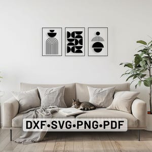 Abstract Line Minimalist svg DXF laser cut files, Geometric Shapes Silhouette, Abstraction svg files for cricut Digital prints, Wall Art Dxf