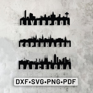 City Skyline Silhouette Wall Art Dxf Svg, Munich dxf, Rotterdam dxf, Paris dxf,  Munich  Silhouette, Rotterdam Silhouette Munich Silhouette
