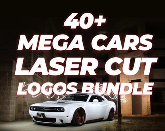 Fichiers découpés au laser pour logo de voiture : méga SVG DXF PNG
