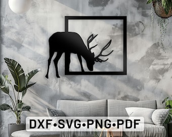 Art mural cerf : fichier de découpe de routeur (téléchargement numérique)