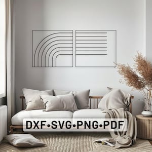 Line Abstract svg DXF laser cut files, Geometric Shapes Silhouette, Abstraction svg files for cricut Digital prints, Minimalist Wall Art Dxf