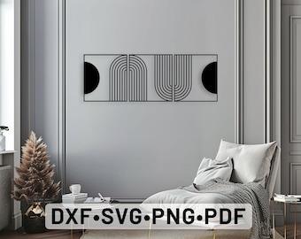 Geometric Shapes Silhouette, Abstract Line Minimalist svg DXF laser cut files, Abstraction svg files for cricut Digital prints, Wall Art Dxf