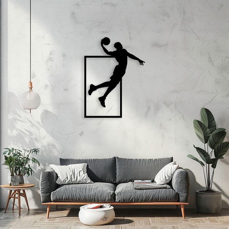 Basketball Svg Laser Cut Files Dxf, Basketball Wall Art Laser Cut Wall ...