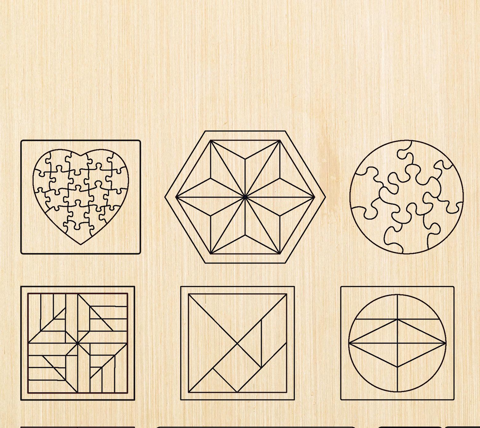 Geometry Puzzle Laser Cut Bunlde, Dxf Cnc Cdr Puzzle Toys Laser Cut ...