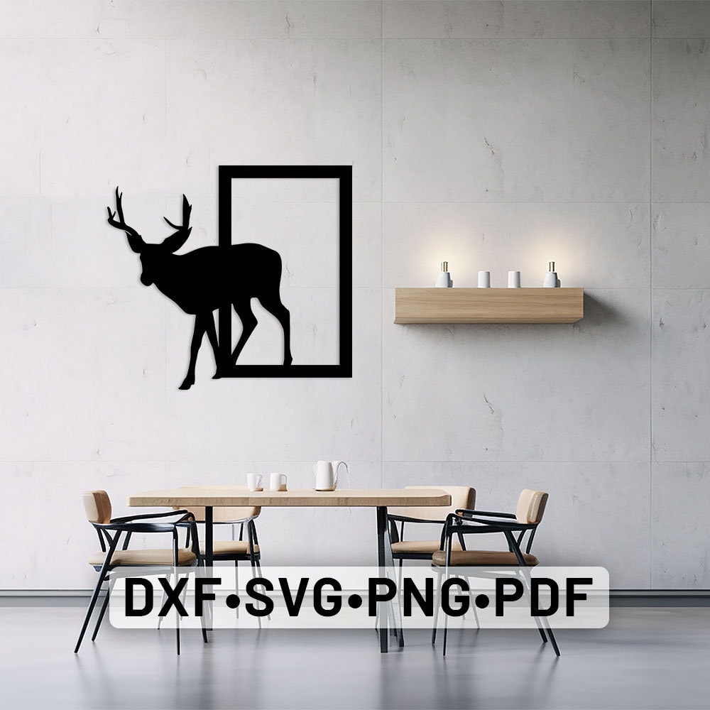 Deer Wall Hangings, Router Cutting File,, Wall Art Dxf, Digital Wall ...