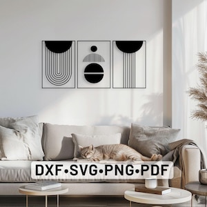 Minimalist svg DXF laser cut files Geometric Shapes Silhouette, Abstract Line, Abstraction svg files for cricut Digital prints, Wall Art Dxf