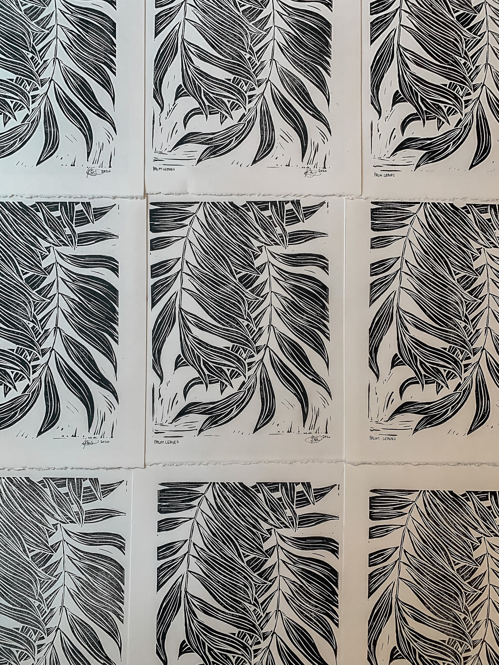Palm Leaves Block Print 8 X 10 - Etsy