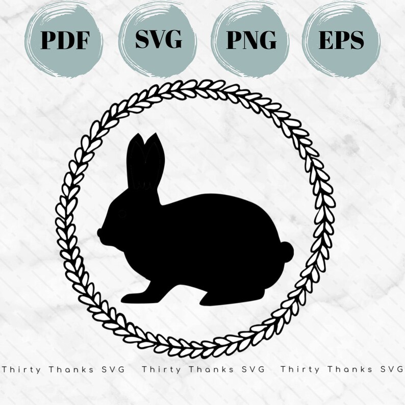 Download Bunny Wreath SVG Easter SVG Easter Graphics SVG for Cricut ...