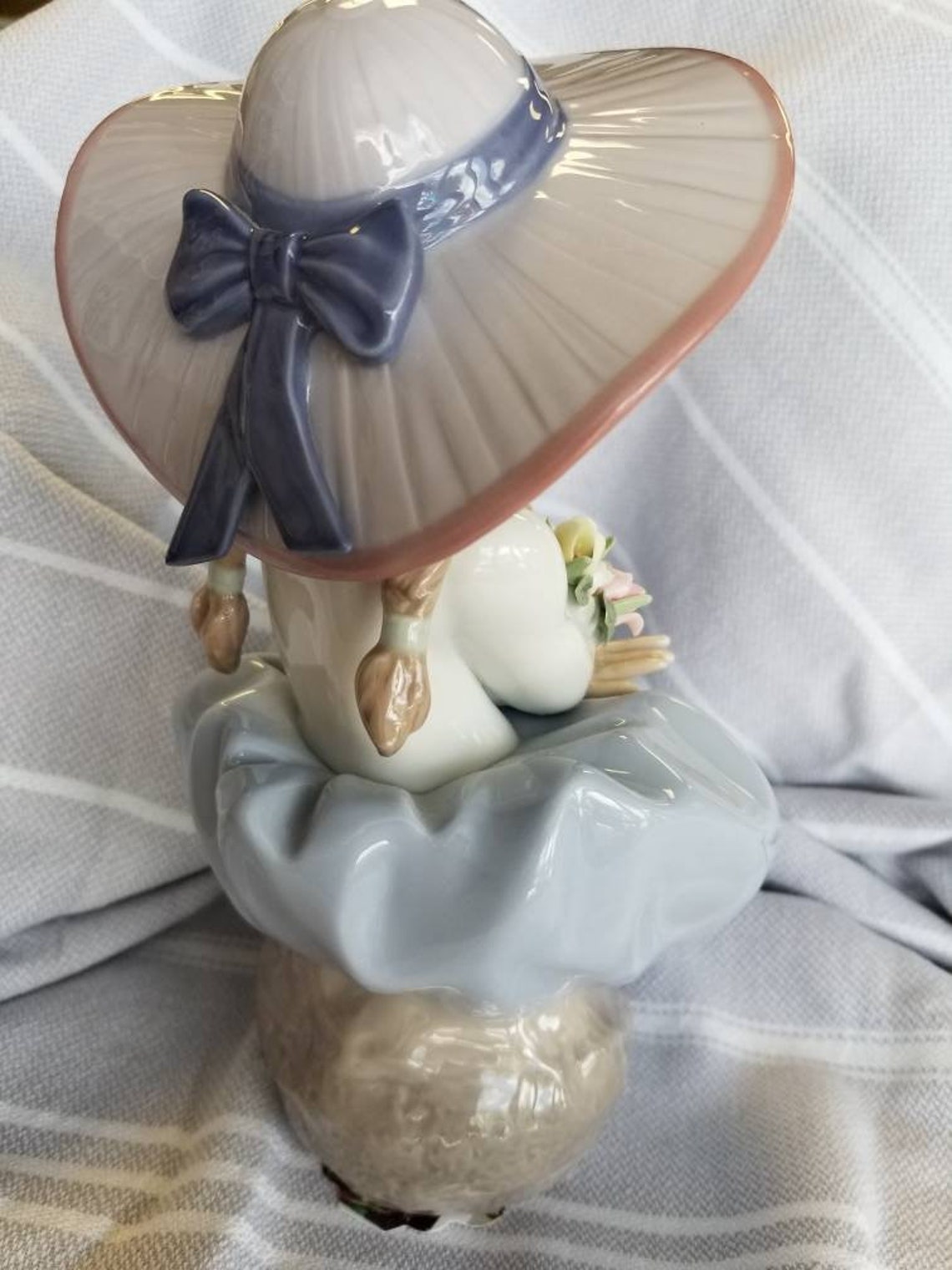 Lladro girl with hat and flowers Etsy