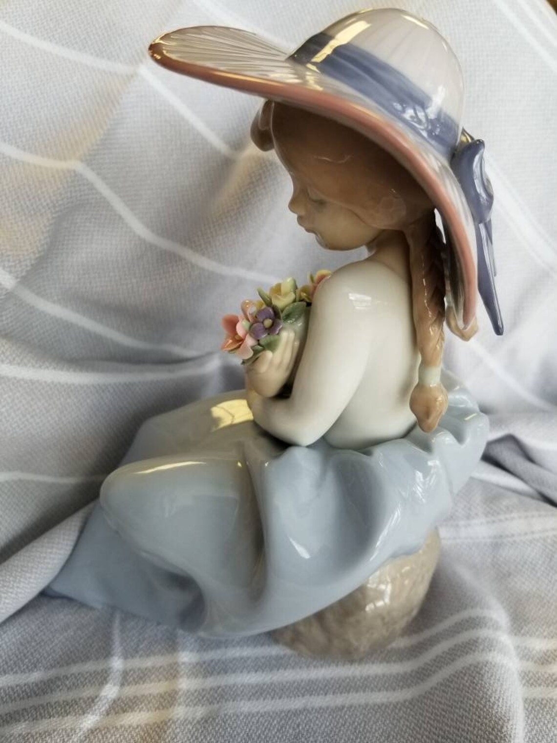 Lladro girl with hat and flowers Etsy