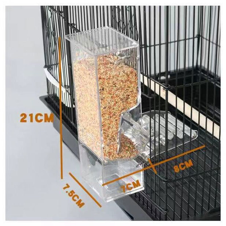 Clear Acrylic Auto Food Feeder/hopper for Bird Cage Etsy