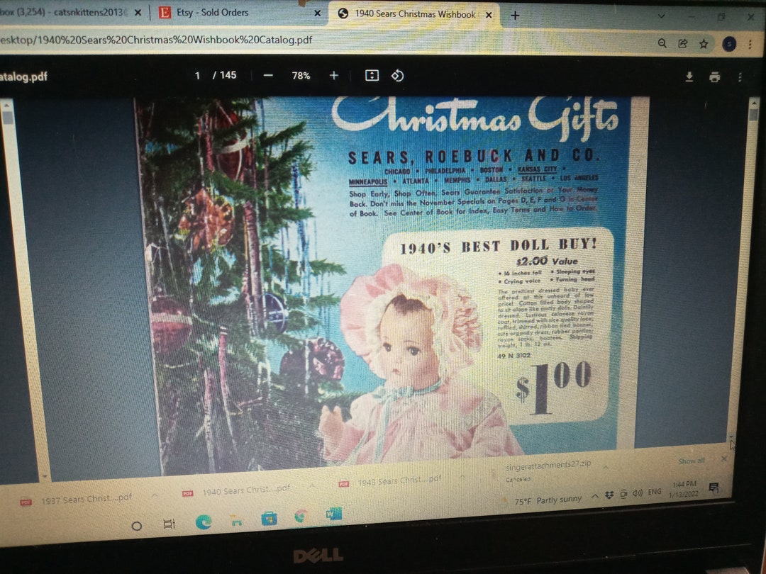 1940 Sears Roebuck Catalog Christmas Large File to Be Send by Email