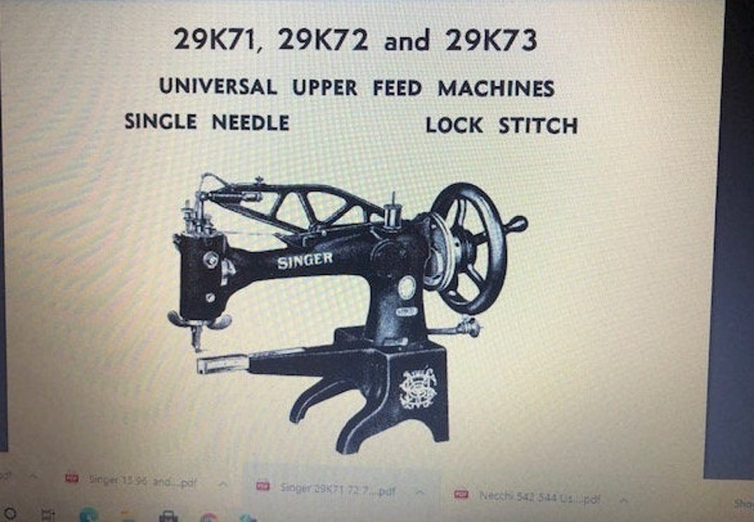 Singer 29K71/29K72/29K73 Service Manual -universal Upper