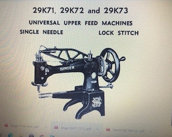 Manual de servicio Singer 29K71/29K72/29K73 -Máquina de alimentación superior universal- Copia digital únicamente (NO manual de usuario)