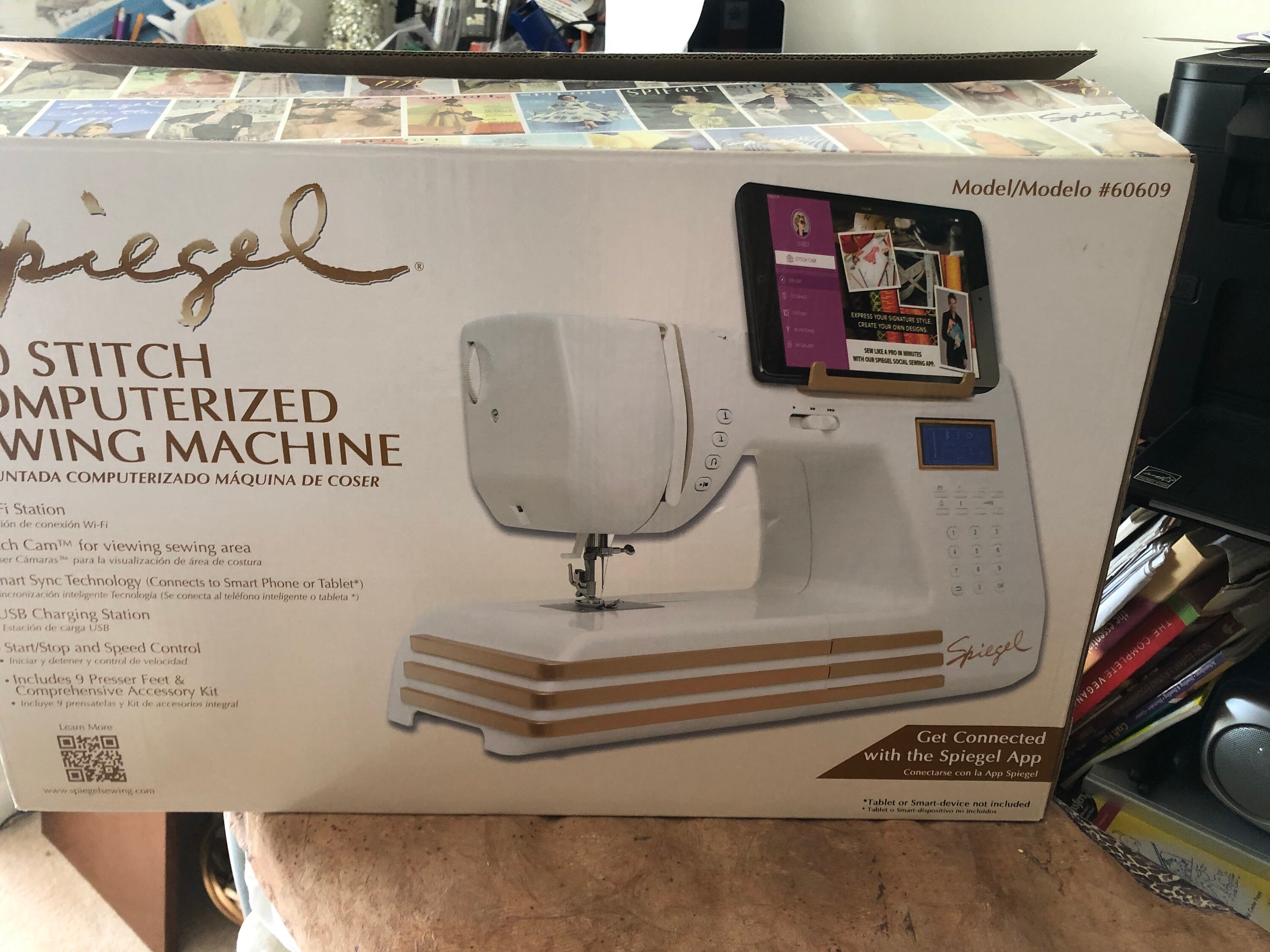 Brand New Spiegel Computerized Sewing Machine Model 60609 the Last Boxed  New Machine You Can Get in Box and Well Packed for Xmas and to Gift 