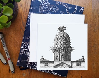 Dunmore Pineapple, Falkirk • Blank Greetings Card or Birthday Card • Architectural pen & ink drawing, handmade in Scotland • Letterbox Gift