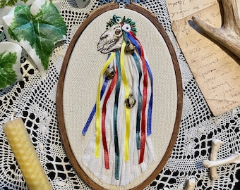 Mari Lwyd - Embroidery Hoop Art