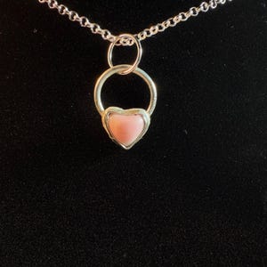 Pink Conch Shell Heart Necklace