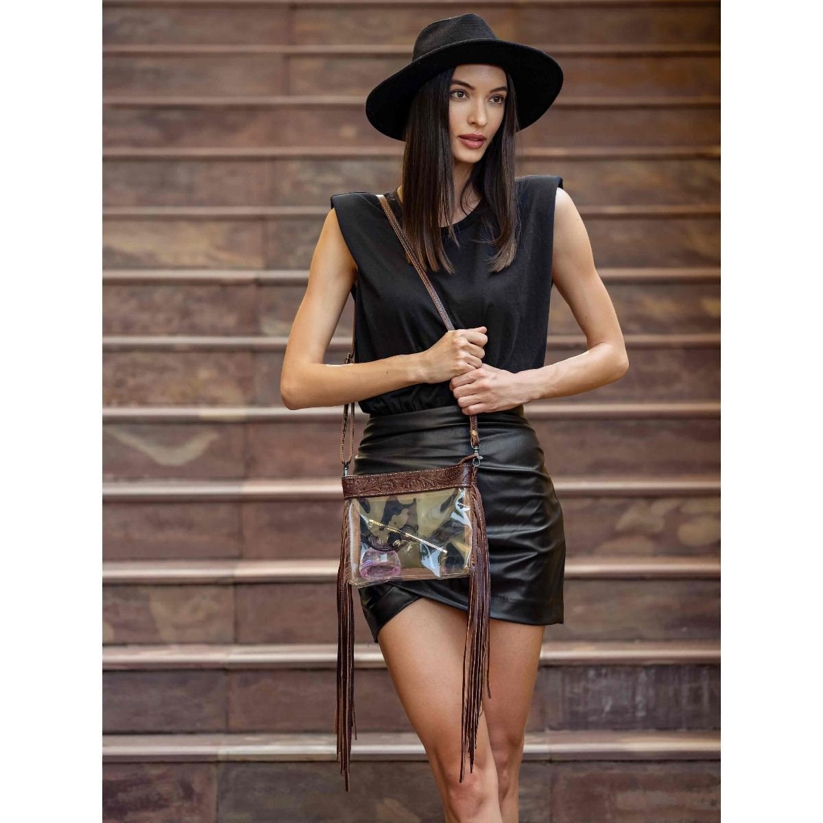 Clear fringe purse Clearance