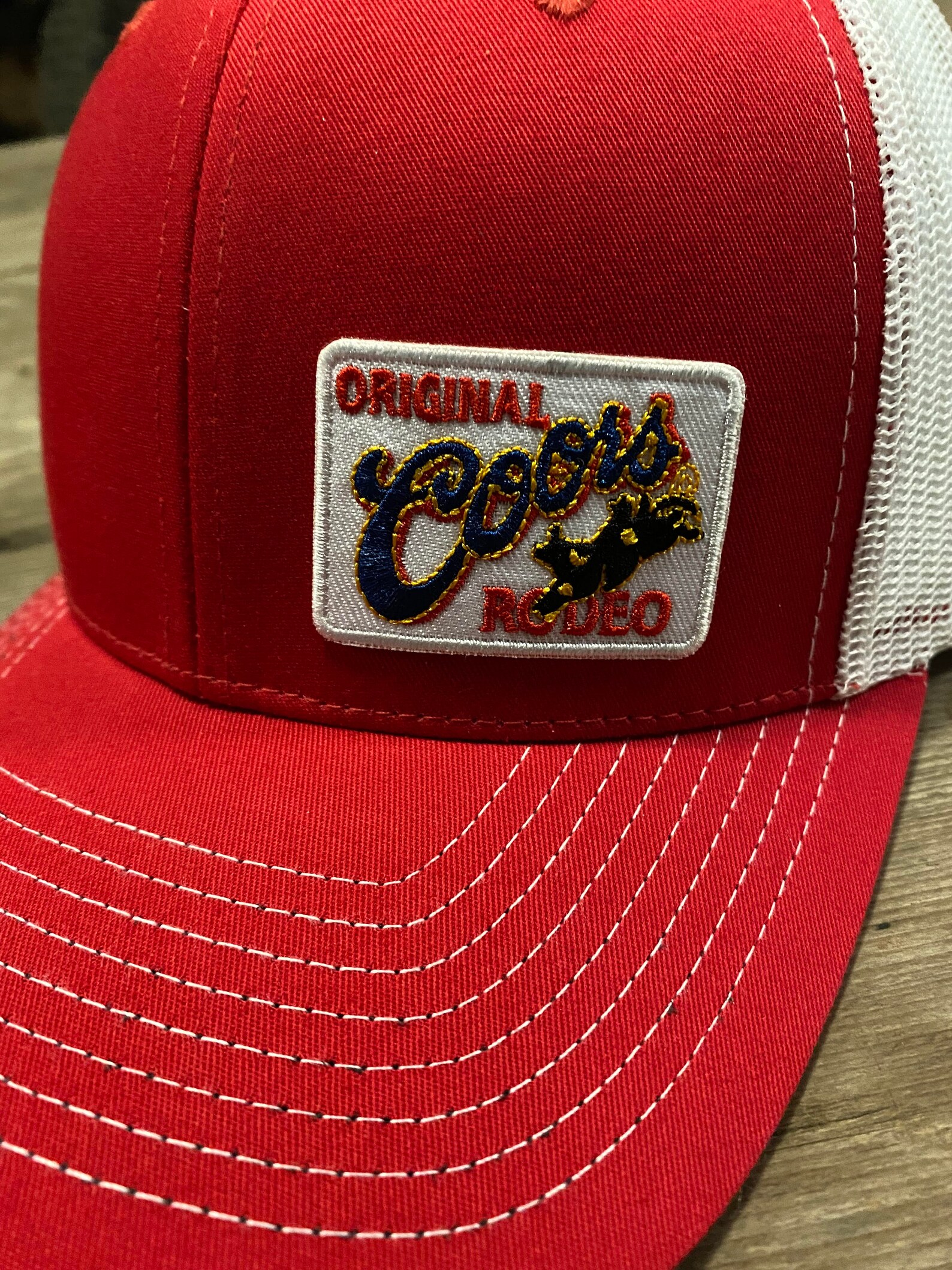 Western Baseball Cap Red Cap Coors Rodeo Patch Coors Rodeo Etsy