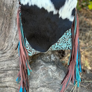 Western Cowhide Fringed Conceal and Carry Crossbody Bag, Cowhide Crossbody Purse, Stagecoach Mary Purse