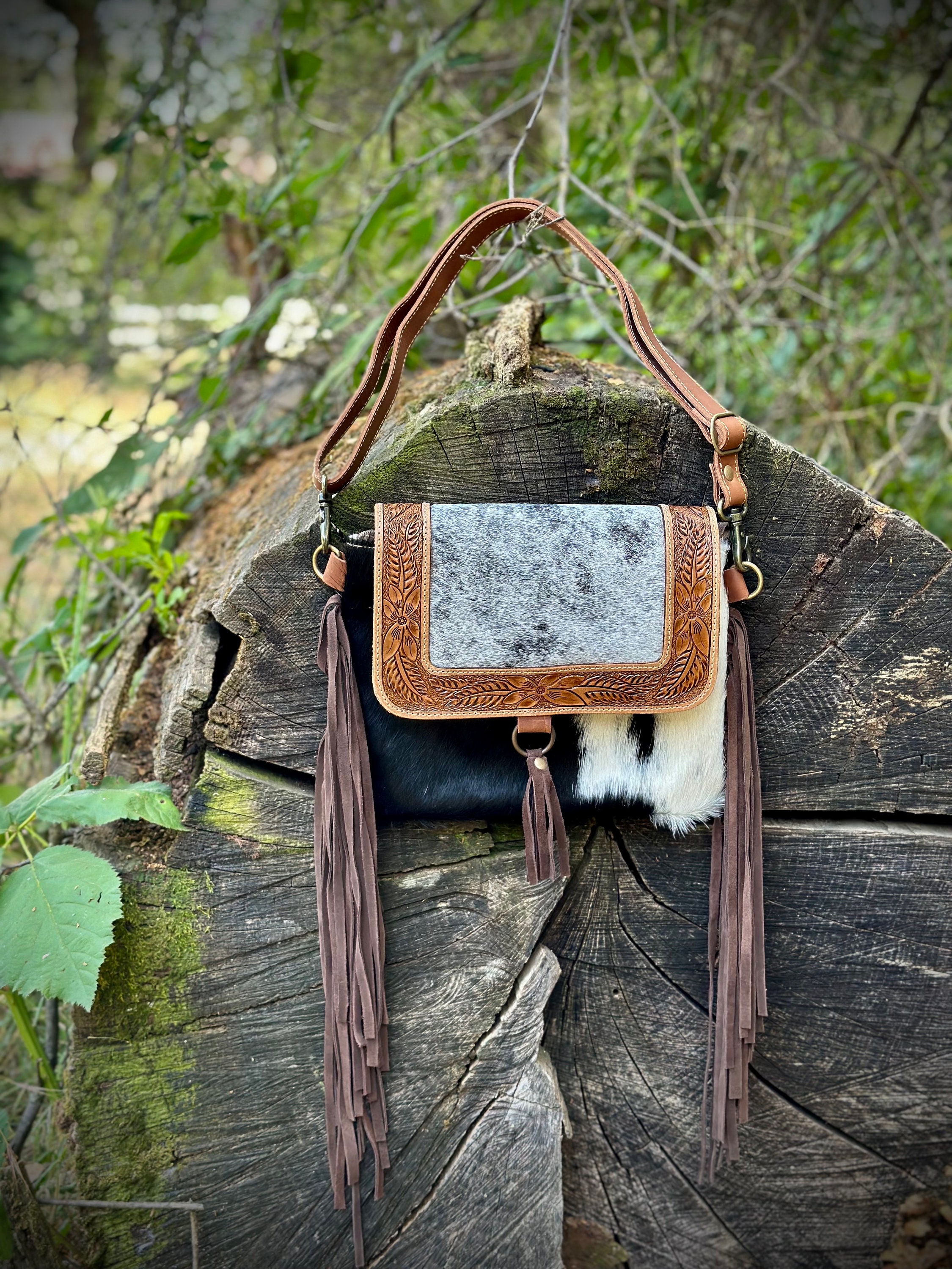 The Buckeye Cowhide Fringe Purse