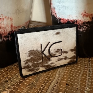 Cartera para tarjetas de crédito de viaje de piel de vaca con marca personalizada y monedero