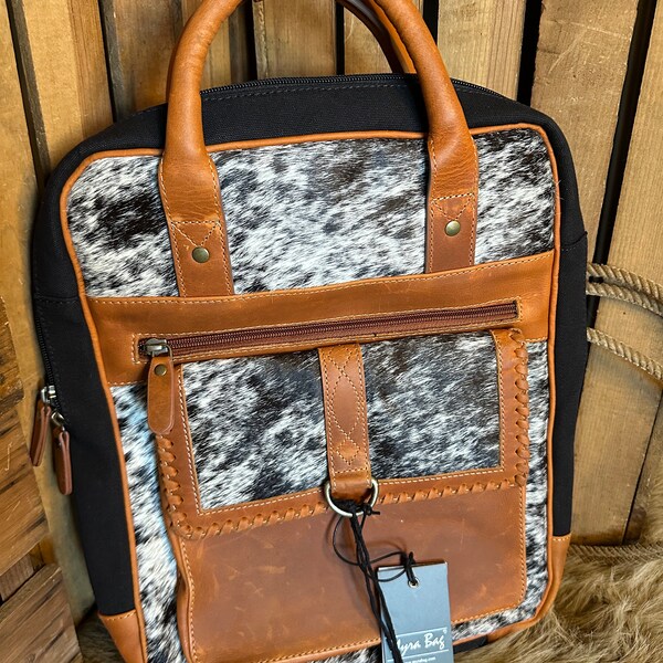 CHAYELL Cowhide Genuine Leather Backpack - Laptop Compartment, Western Fringe, Diaper/Travel Bag For Women & Men