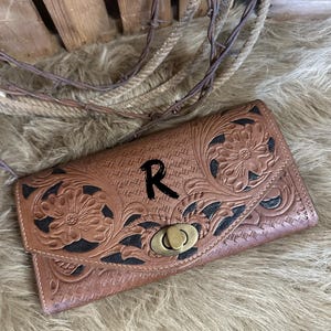 Western Tooled Leather RFID Protected Wallet, Custom Branded Leather Wallet, The Butch Cassidy Wallet