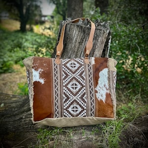 Western Cowhide Weekender Bag, Cowhide Weekender, Travel Bag, Overnight Bag, Elsa Bag