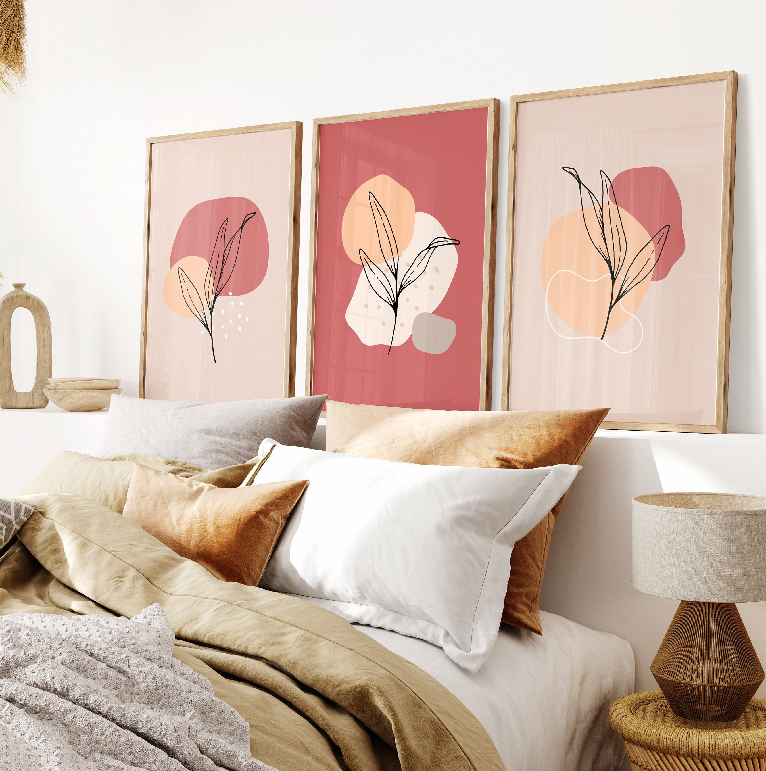 Set of 3 Modern Prints Abstract Wall Art Printable Boho Wall Art